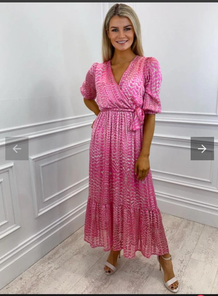Kate & Pippa Pink Print Modena Maxi Dress 1428 - McMullans