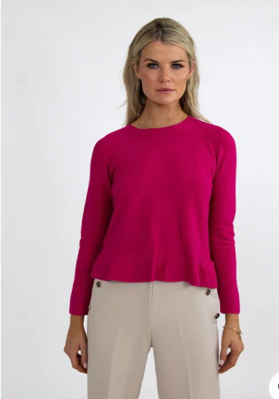 Kate & Pippa Pink Frill Emilia Knit Top - McMullans